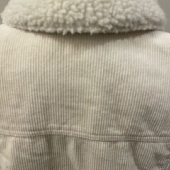 Off White Corduroy Jacket Sherpa lined SZ small - Picture 3 of 8